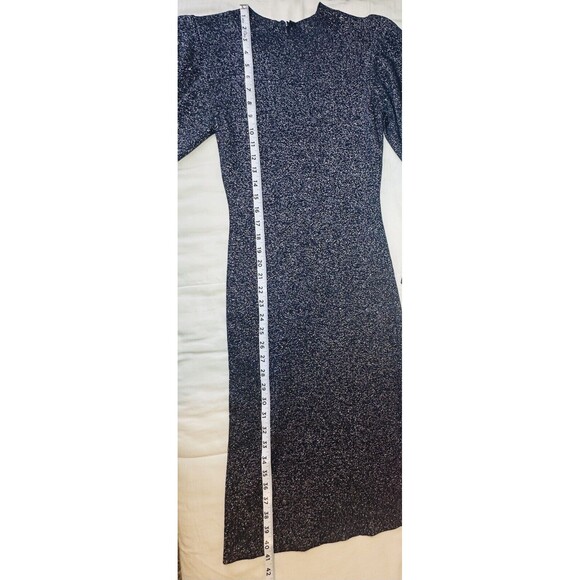 SACHIN & BABI Amelie Metallic Navy Blue Knit Long Sleeve‎ Dress SIZE SMALL - Picture 9 of 13
